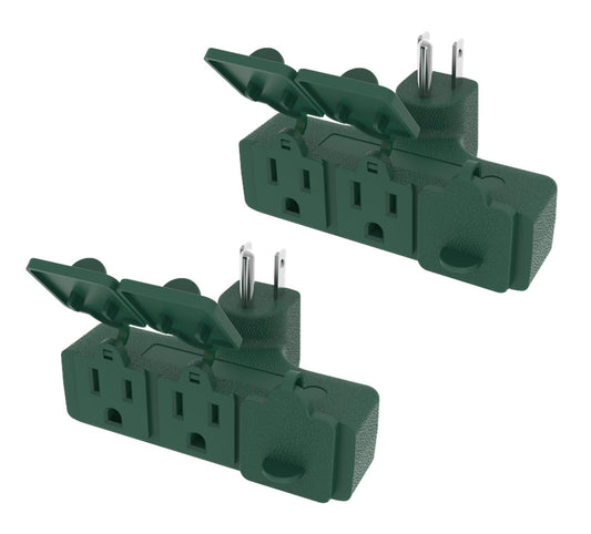 3-Outlet Wall Plug Adapter with Cover