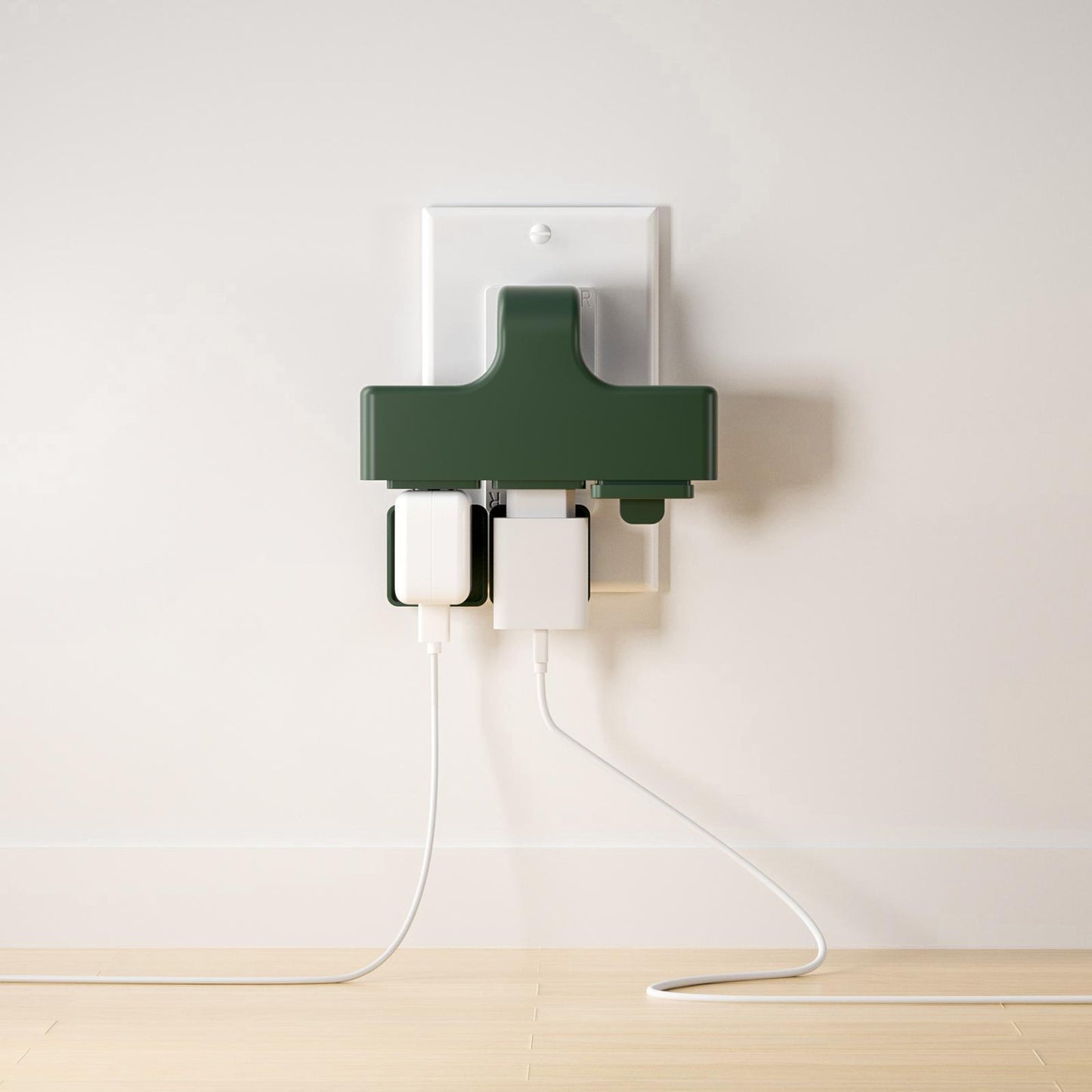 3-Outlet Wall Plug Adapter with Cover