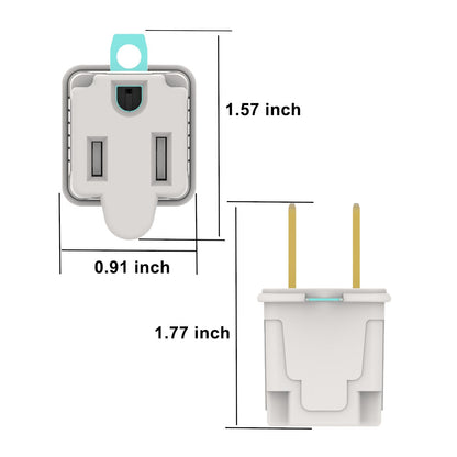 4 Pack Grounded Outlet Wall Tap Adapter