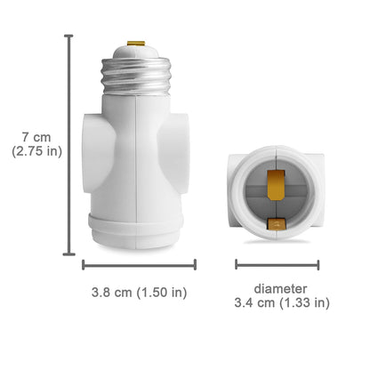 2 Outlet Light Socket 4Pack