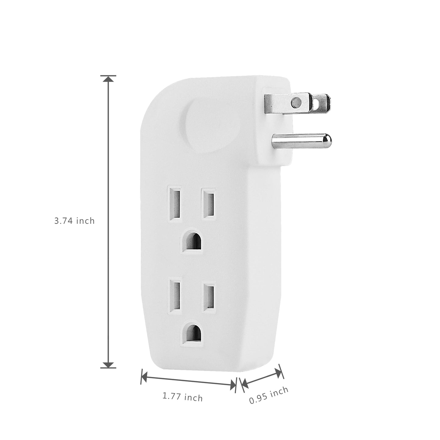 3 Way Outlet Vertical Wall  Adapter