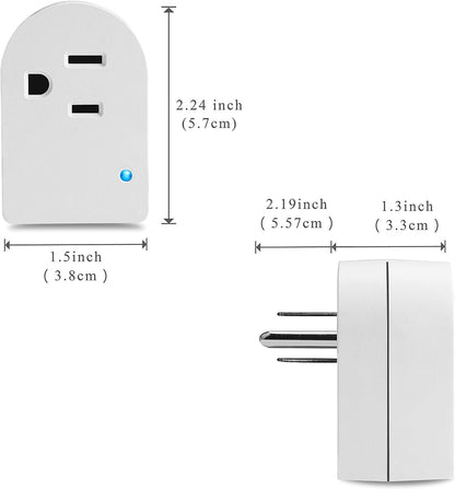 Grounded Outlet Wall Tap Adapter 2Pack